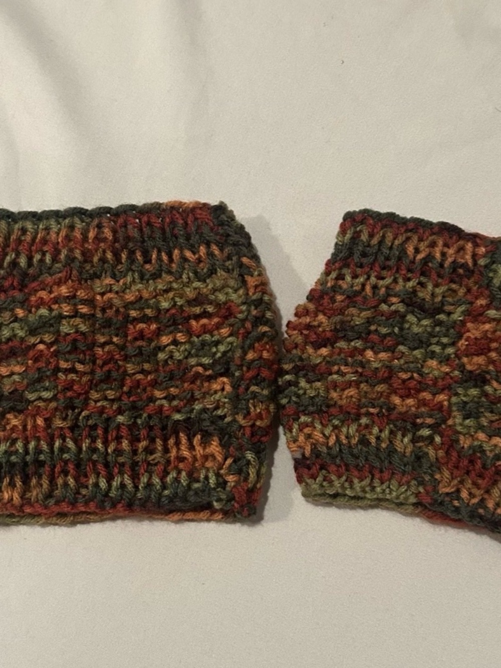 Multicolor Knit Boot Toppers/Boot Cuffs in Olive, Rust & Brown.Great fall colors